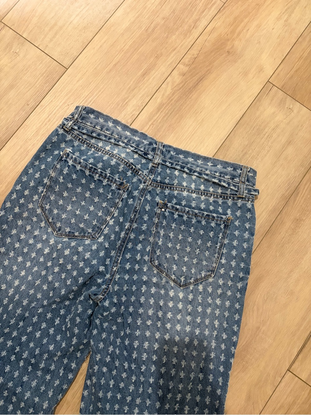 Kenzie Jeans Patterned Denim The Carla - High Rise Wide Leg - Picture 5 of 7
